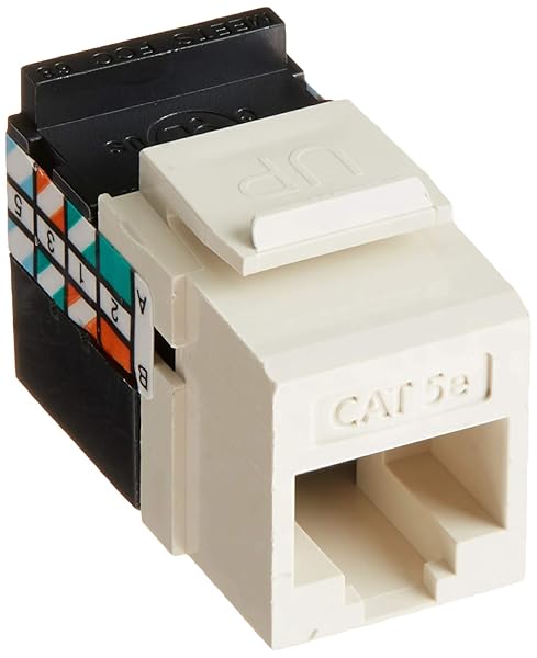 Leviton Leviton 5G108-BT5 GigaMax 5E QuickPort Connector, Cat 5E, Light Almond - 25-Pack for Fast Networking - View 3 of 7