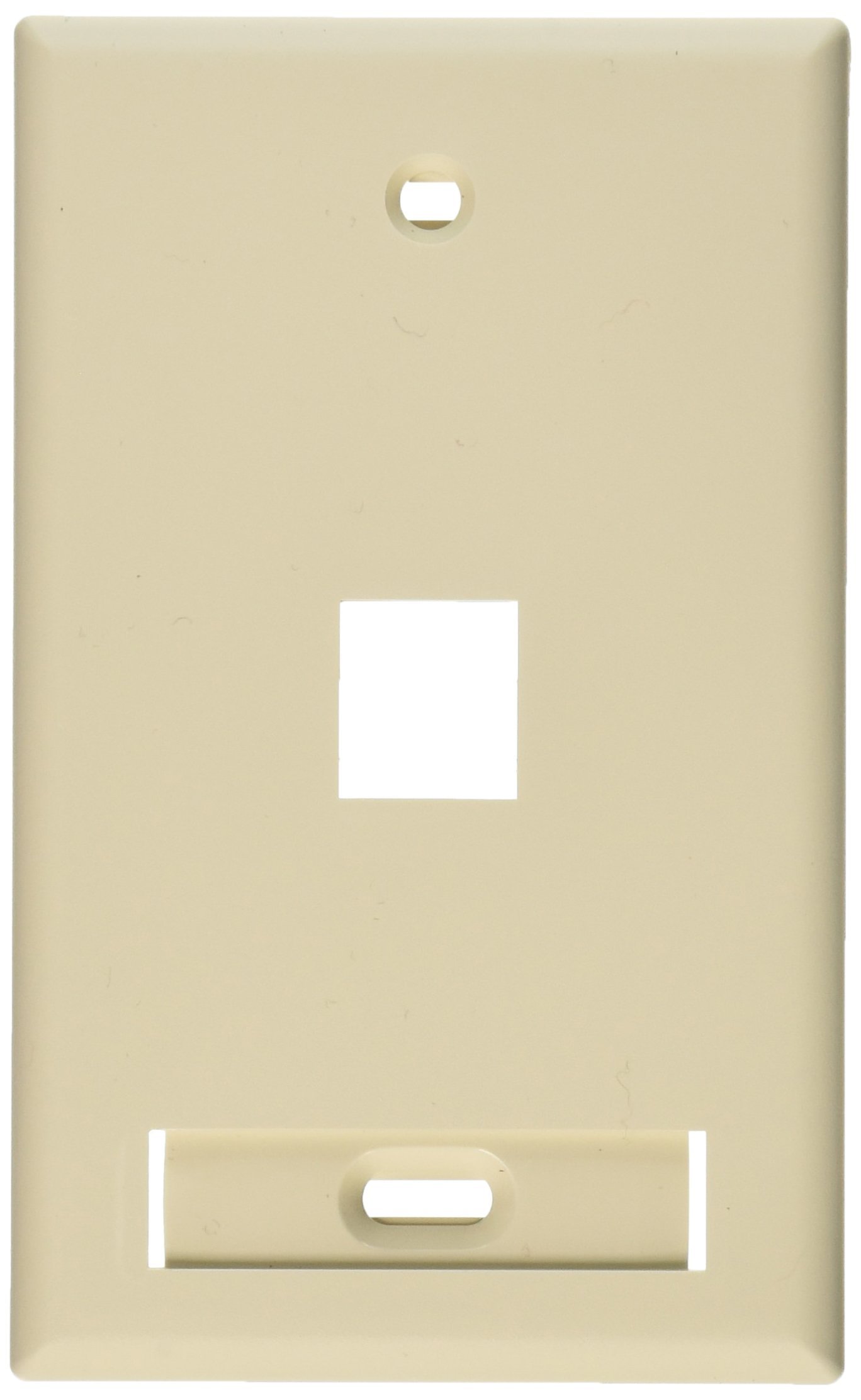 Leviton Leviton 42080-1TS QuickPort Wallplate: Light Almond, Single Gang, 1-Port with ID Window