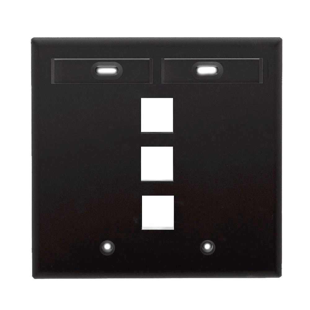 Leviton Leviton 42080-8TP 8 Port Dual Gang QuickPort Wallplate Light Almond with ID Windows - View 5 of 9