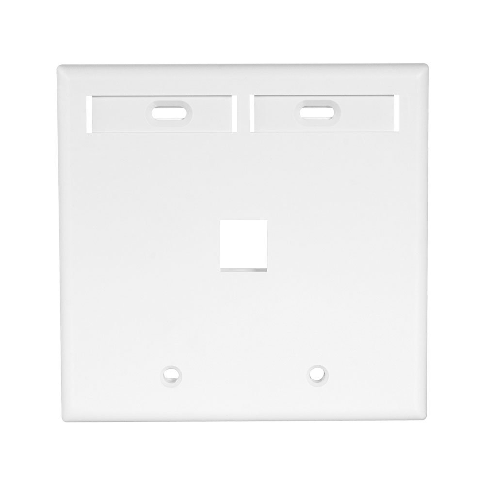 Leviton Leviton 42080-8TP 8 Port Dual Gang QuickPort Wallplate Light Almond with ID Windows