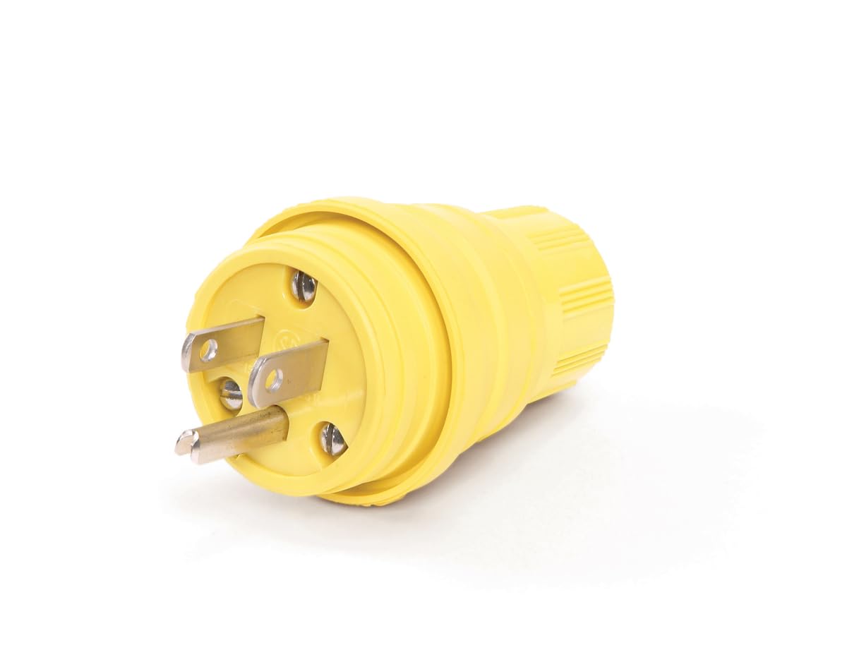 Leviton Leviton 14W47 Industrial Grade 15 Amp Plug - 125V Wetguard Grounding Connector in Yellow