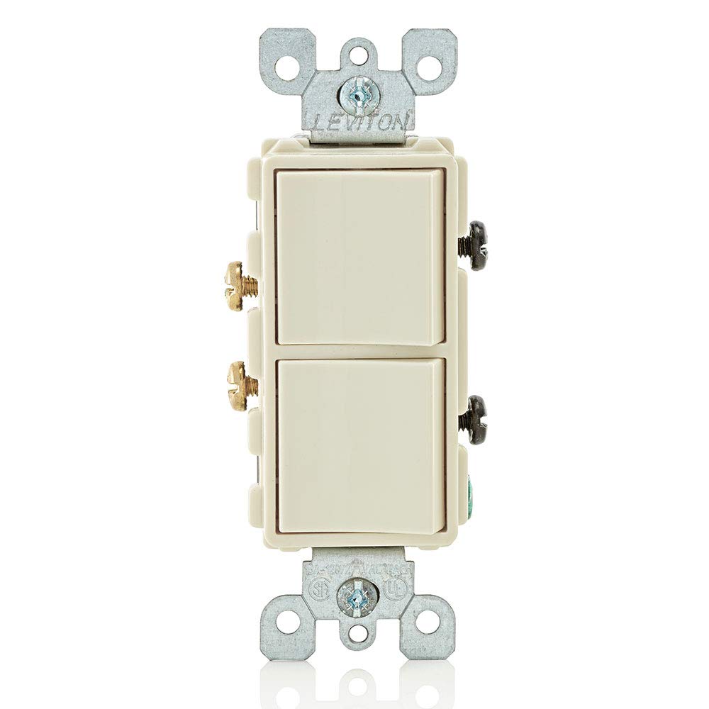 Leviton Leviton 5634-I Decora Single-Pole AC Switch: 15 Amp, 120/277V, Light Almond, Commercial Grade