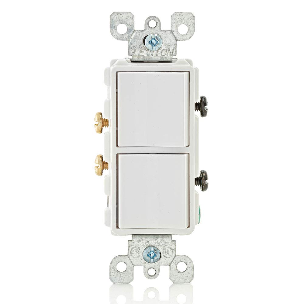 Leviton Leviton 5634-W Decora Single-Pole AC Switch: 15 Amp, 120/277V, Commercial Grade, Grounding - White
