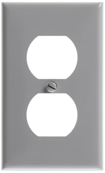 Leviton Leviton 80703-GY 1-Gang Duplex Wallplate - Durable Thermoplastic Nylon, Standard Size, Gray