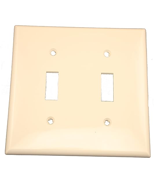 Leviton Leviton 80709-T 2-Gang Toggle Switch Wallplate - Light Almond Thermoplastic Nylon, Standard Size - View 2 of 2