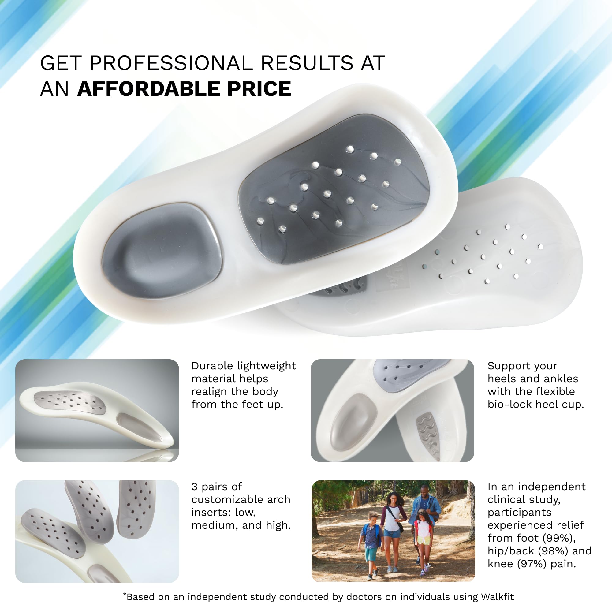 WalkFit Platinum Foot Orthotics for Plantar Fasciitis Arch Support Insoles Relieve Pain Improve Balance FSA HSA Eligible Men 11-11.5 Women 12-12 - View 3 of 7