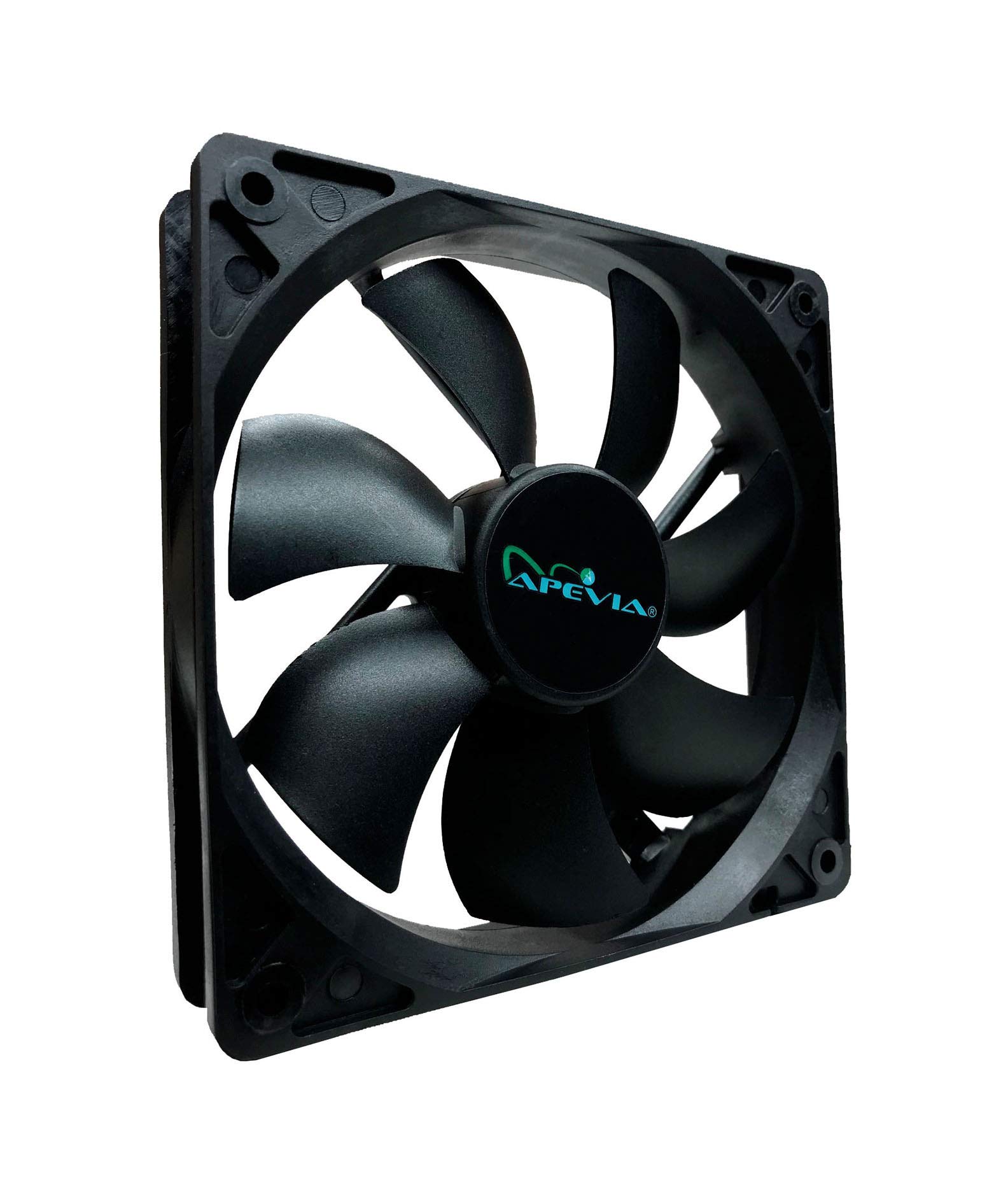 Apevia APEVIA CF12S-BK 120mm Silent Black Case Fan - 4pin Molex & 3pin Compatible for Optimal Cooling