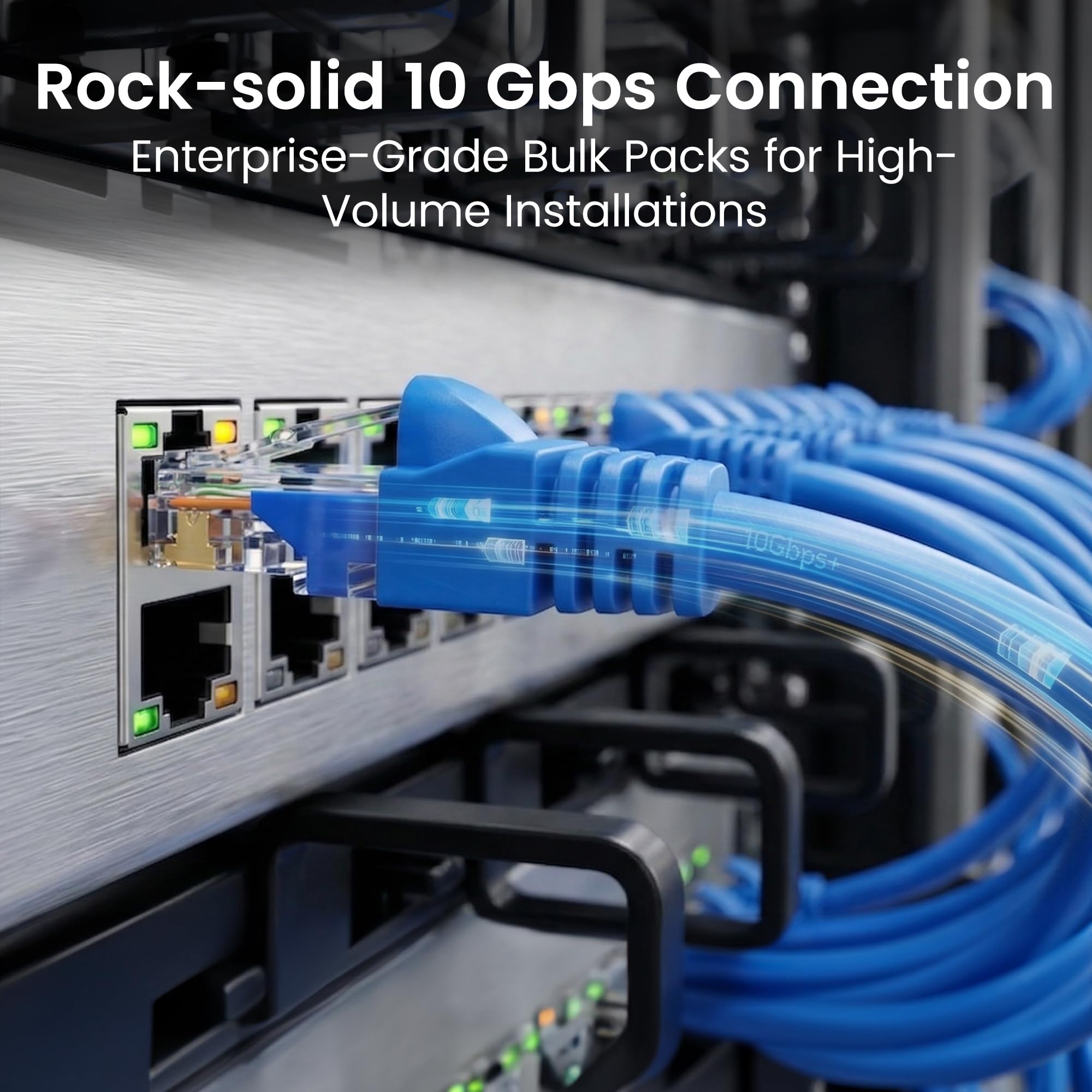 GearIt 20 Pack Cat 6 Ethernet Cable Snagless Patch 10 Feet Computer LAN Network Cord Blue Lifetime Warranty - View 2 of 9