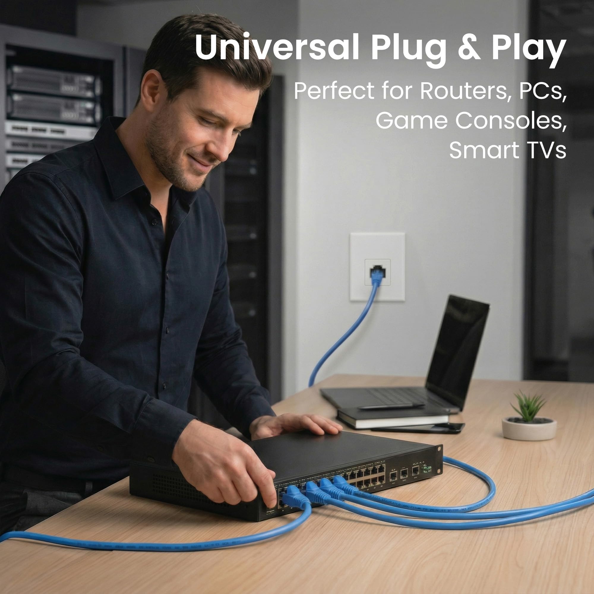 GearIt 20 Pack Cat 6 Ethernet Cable Snagless Patch 10 Feet Computer LAN Network Cord Blue Lifetime Warranty - View 8 of 9