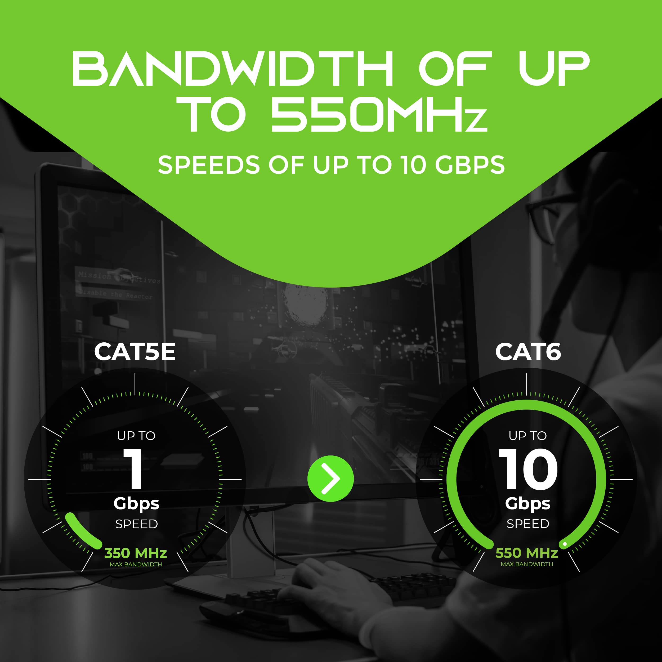 GearIt 20 Pack Cat 6 Ethernet Cable Snagless Patch 10 Feet Computer LAN Network Cord Blue Lifetime Warranty - View 9 of 9