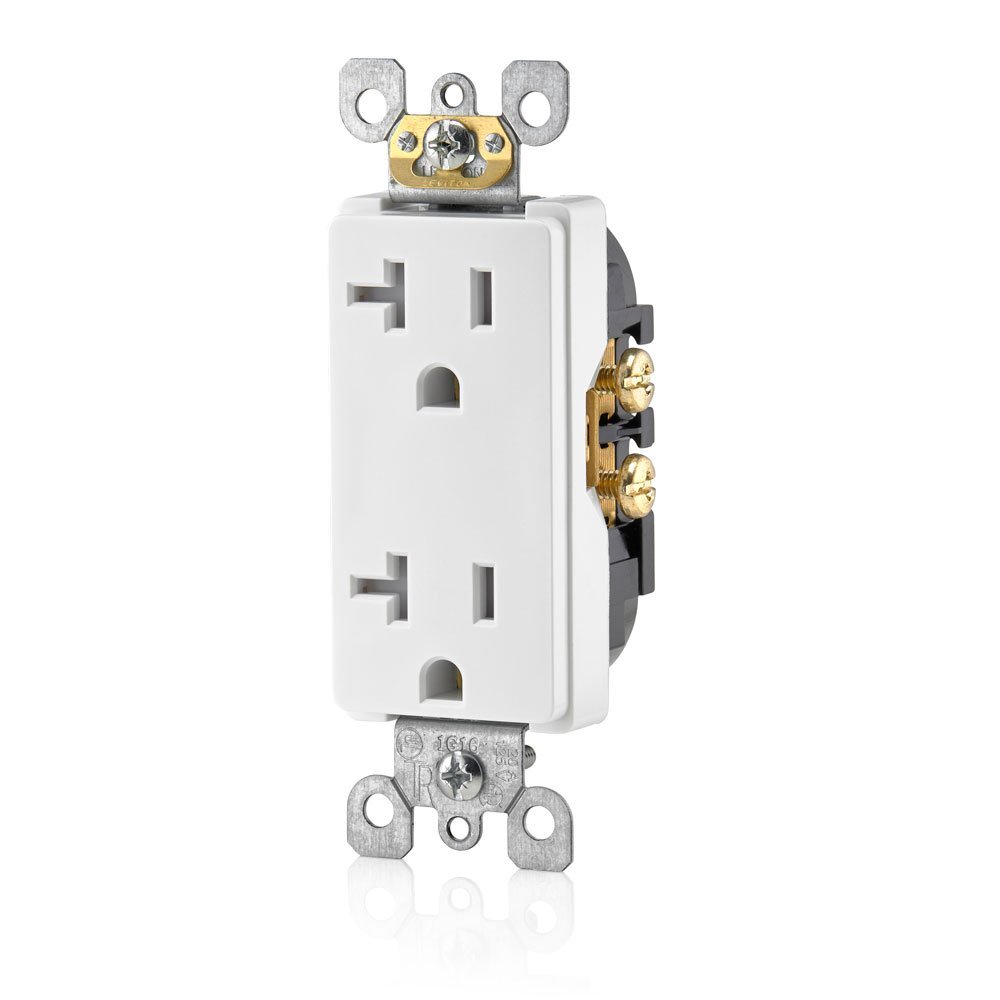 Leviton Leviton T5825 20 Amp Decora Tamper-Resistant Duplex Outlet - White | Safe & Stylish Electrical Solution