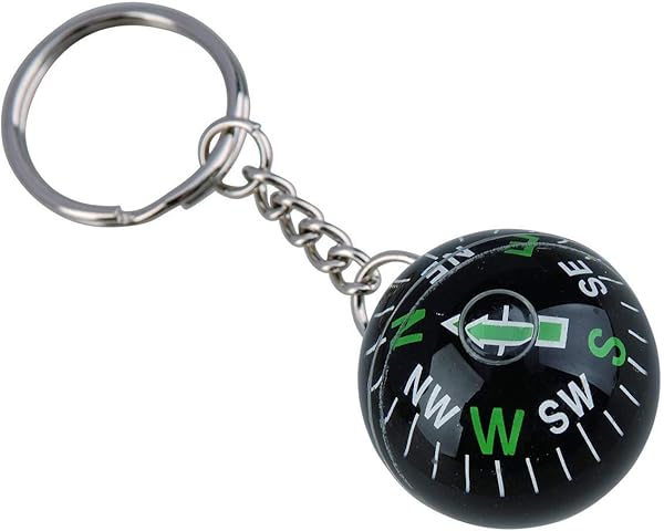 AceCamp Munkees Ball Compass Keychain: Essential Outdoor Tool for Hiking, Camping & Kids Navigation