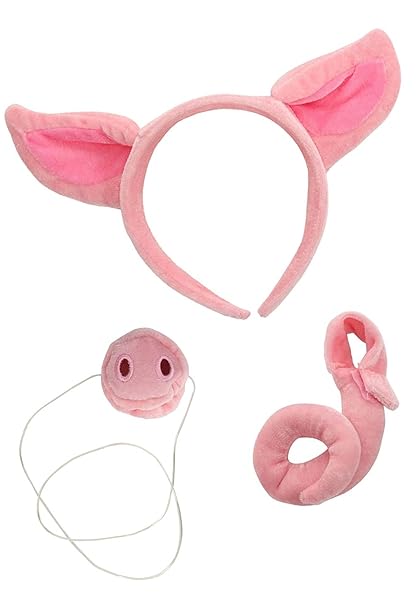 elope Pig Ears Headband Nose and Tail Costume Kit for Fun Dress Up and Parties Standard Size - View 6 of 6
