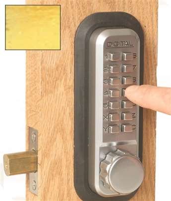 Lockey USA Lockey USA 2210BBDC Keyless Deadbolt: Bright Brass Mechanical Combination Lock for Security