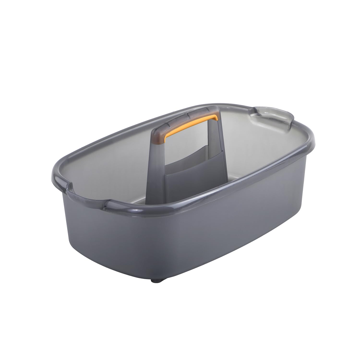 CASABELLA Casabella 1.85 Gallon Plastic Cleaning Caddy with Handle - Gray & Orange Multipurpose Storage Solution