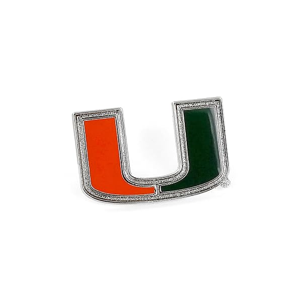aminco Shop Aminco NCAA Miami Hurricanes Team Logo Pin - Perfect Team Color Accessory! - View 2 of 2