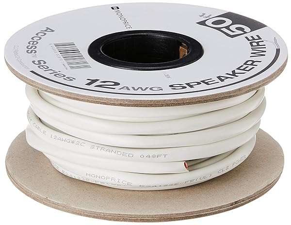 Monoprice Monoprice 12AWG CL2 Rated Speaker Wire - 50ft Oxygen-Free Copper, White - Access Series - View 2 of 5