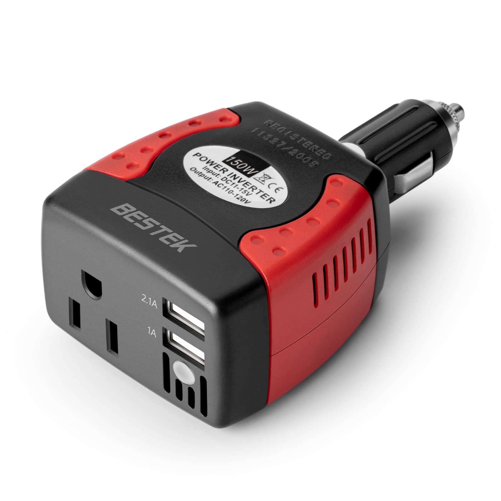 BESTEK BESTEK 150W Power Inverter: 12V to 110V Car Charger with Dual USB Ports for Fast Charging
