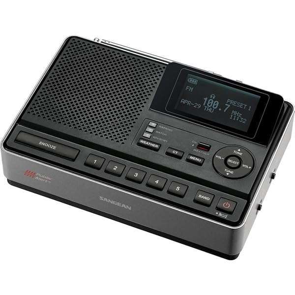 Sangean Top Sangean CL-100 NOAA Weather Alert Radio: AM/FM, S.A.M.E Certified, EEPROM Backup for Safety - View 4 of 7