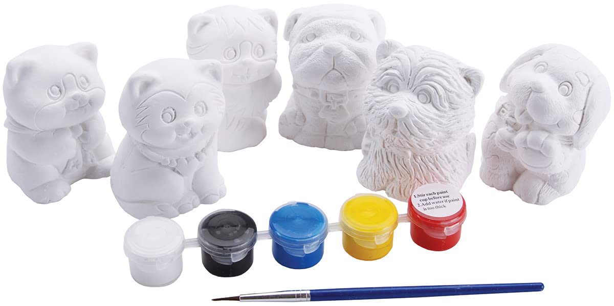 Colorbok Colorbok YPI50048 Plaster Figurines Set of Cats and Dogs for Creative Crafting and Painting Activities - View 2 of 2