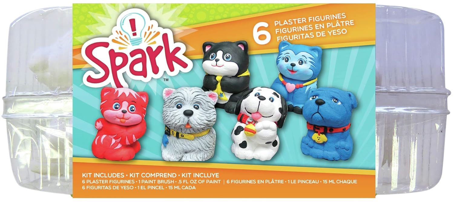 Colorbok Colorbok YPI50048 Plaster Figurines Set of Cats and Dogs for Creative Crafting and Painting Activities
