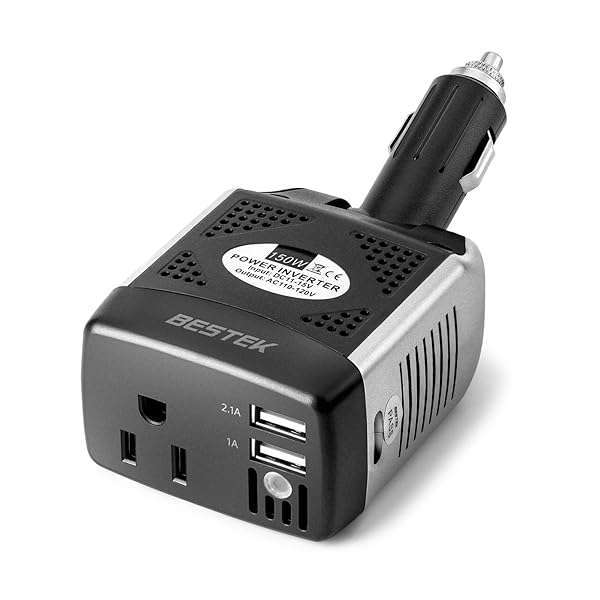 BESTEK BESTEK 150W Power Inverter: 12V to 110V Car Charger with 2 USB Ports (3.1A) - Ultimate Voltage Converter