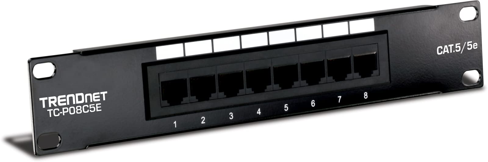 Buy TRENDnet 8 Port Cat5/5e Patch Panel - Wallmount/Rackmount, 10 Inch, 8 Gigabit RJ-45 Ports, 100 MHz, Color Coded, Black
