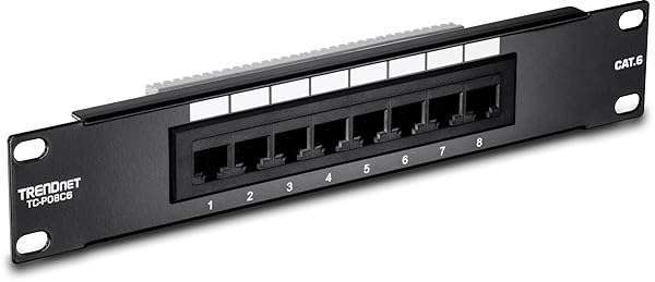 Buy TRENDnet 8-Port Cat6 Patch Panel TC-P08C6 - Rackmount, Gigabit RJ-45, Color Coded, 250 MHz Connection