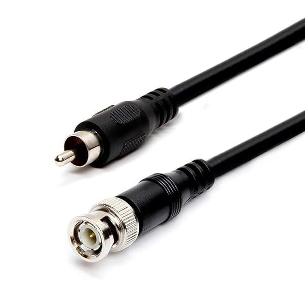 Buy Cmple RG59U 100ft BNC Male to RCA Male Coaxial Video Cable - 75 Ohm, High Quality, Black (457-N)
