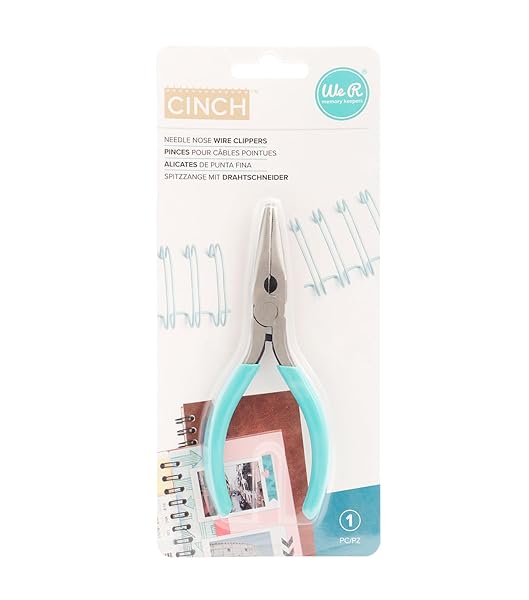We R Memory Keepers Precision Wire Cutters for Book Binding | We R Memory Keepers Cinch Needle Nose Tool with No-Slip Grip - Blue