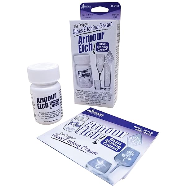 Armour Etch Armour Glass Etching Cream 2.8-Ounce - Perfect for DIY Projects & Crafts