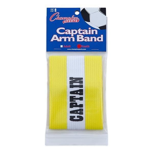 Champion Sports Buy Champion Sports Youth Captain Armband in Yellow - Unisex Teen Size for Team Spirit
