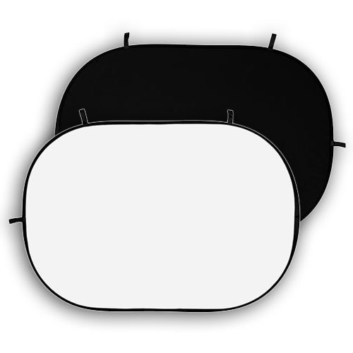 Fotodiox 5'x7' Collapsible Black & White 2-in-1 Backdrop Panel for Photography