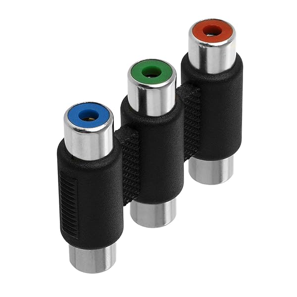 Cmple Cmple 3-RCA Coupler Jointer Adapter - RGB Female to Female AV Audio Video Extension - View 4 of 4