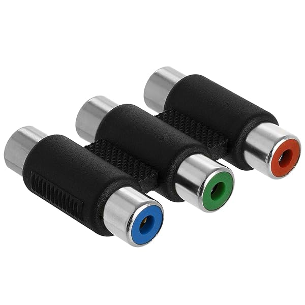 Cmple Cmple 3-RCA Coupler Jointer Adapter - RGB Female to Female AV Audio Video Extension - View 3 of 4