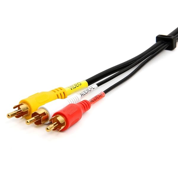 Cmple Cmple 50ft Gold Plated 3-Male RCA to RCA Composite Video Audio Cable - High Quality A/V Connection - View 5 of 7