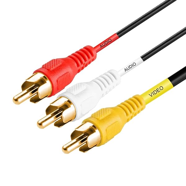 Cmple Cmple 50ft Gold Plated 3-Male RCA to RCA Composite Video Audio Cable - High Quality A/V Connection - View 2 of 7