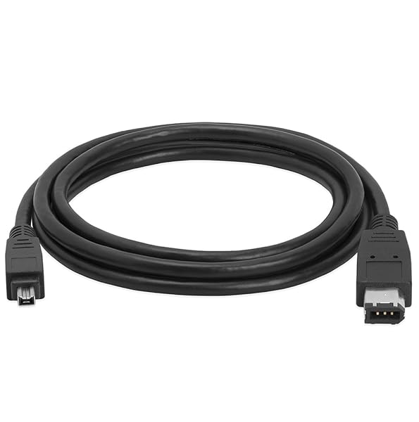 6ft IEEE-1394 FireWire/iLink DV Cable - 6 Pin Male to 4 Pin Male - High-Speed Black Connector
