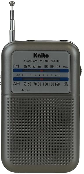 Kaito Buy Kaito KA200S Pocket AM/FM Radio in Gray - Compact, Portable & High-Quality Sound