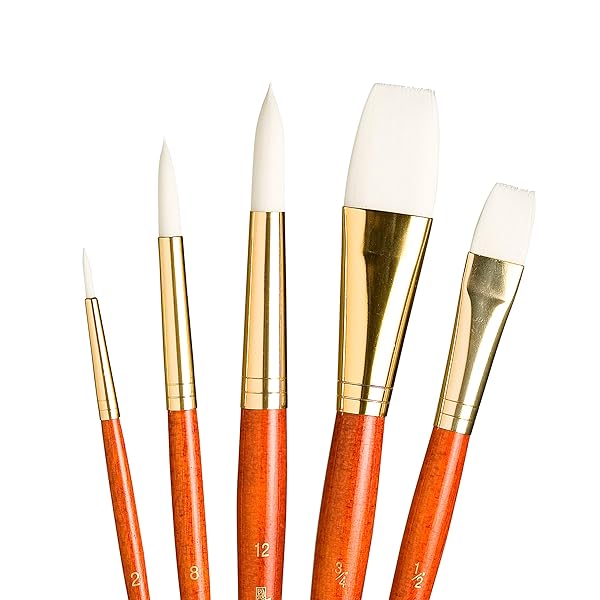 Princeton Princeton RealValue Round Paintbrush Set: Sizes 2, 8, 12 & Wash 1/2 - Perfect for Artists! - View 3 of 9