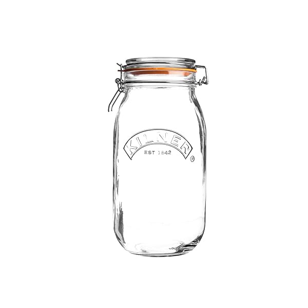 Kilner Kilner Round Clip Top Jar - 1.5L Airtight Glass Canister for Canning & Preserving | 51oz Storage Solution