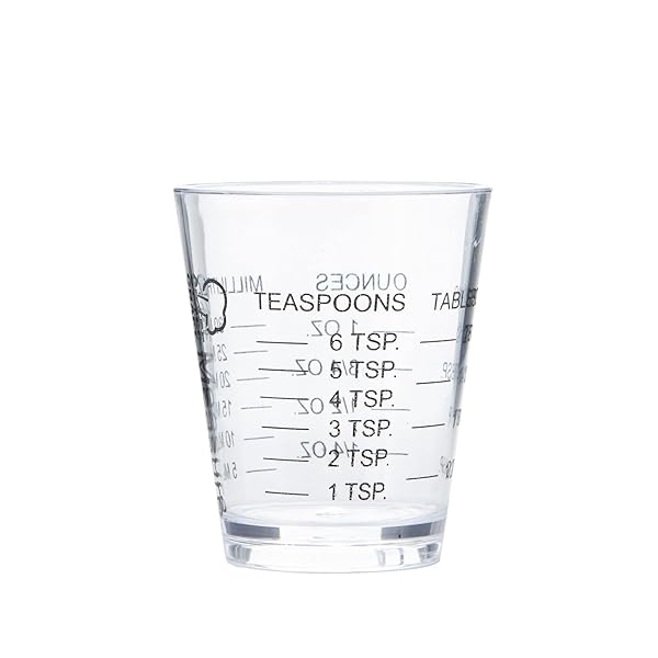 Chef Craft Chef Craft Classic 1 oz Plastic Shot Glass Measurer - Clear Teaspoon & Tablespoon Tool