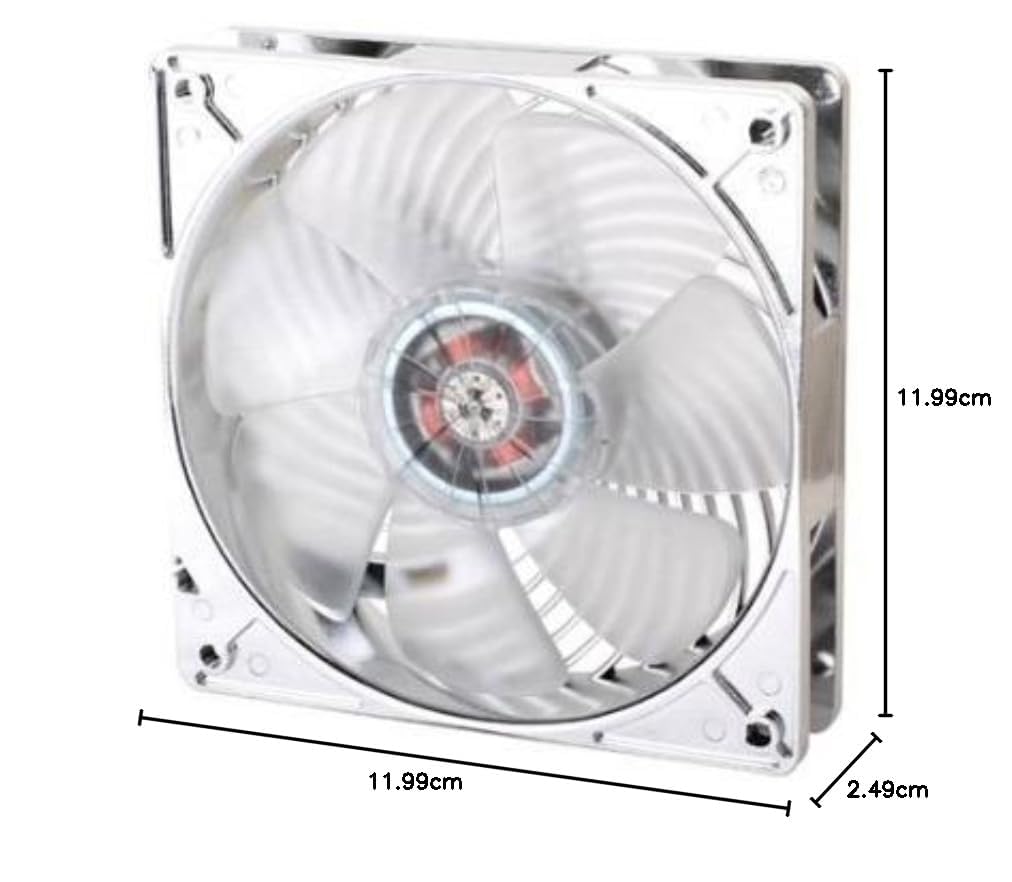 SilverStone Silverstone Air Penetrator AP121-RL 120mm Case Fan with Red LED Light High Performance Cooling 1500rpm - View 2 of 4