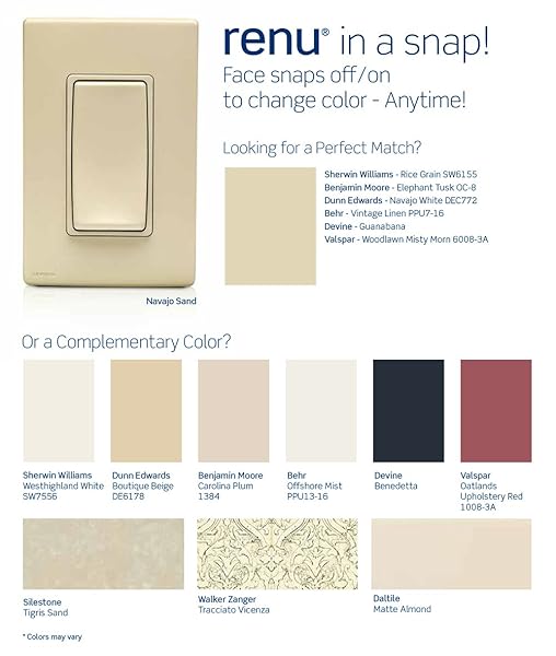 Leviton Leviton RE153-NS Renu 3-Way Switch - 15A, 120/277VAC, Navajo Sand | Upgrade Your Home Today! - View 4 of 4