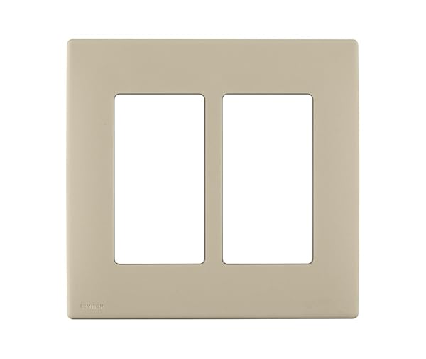 Leviton REWP2-NS Renu Two-Gang Screwless Wallplate in Navajo Sand - Stylish & Durable Home Upgrade