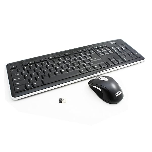 i-rocks I-Rocks RF-6577L-BK Retro Wireless Keyboard and Mouse Combo Black 2.4GHz Fast Response