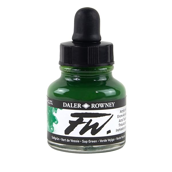 Daler Rowney Buy Daler-Rowney FW Acrylic Ink Bottle in Sap Green - Versatile, Permanent Calligraphy & Archival Ink for Artists