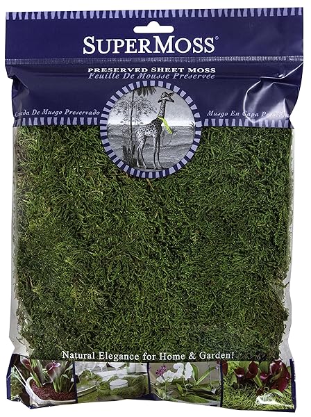 SuperMoss SuperMoss Preserved Sheet Moss 8oz - Fresh Green, Ideal for Crafts & Decor