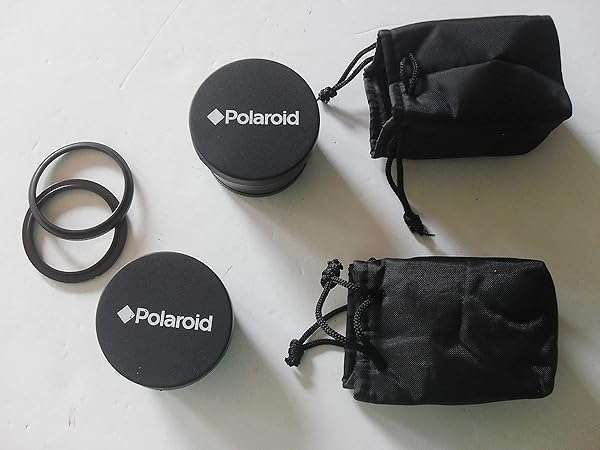 Polaroid Studio Series 52/55/58mm Wide Angle & 2.2X Telephoto Lens Travel Kit - HD Quality & Macro Attachment