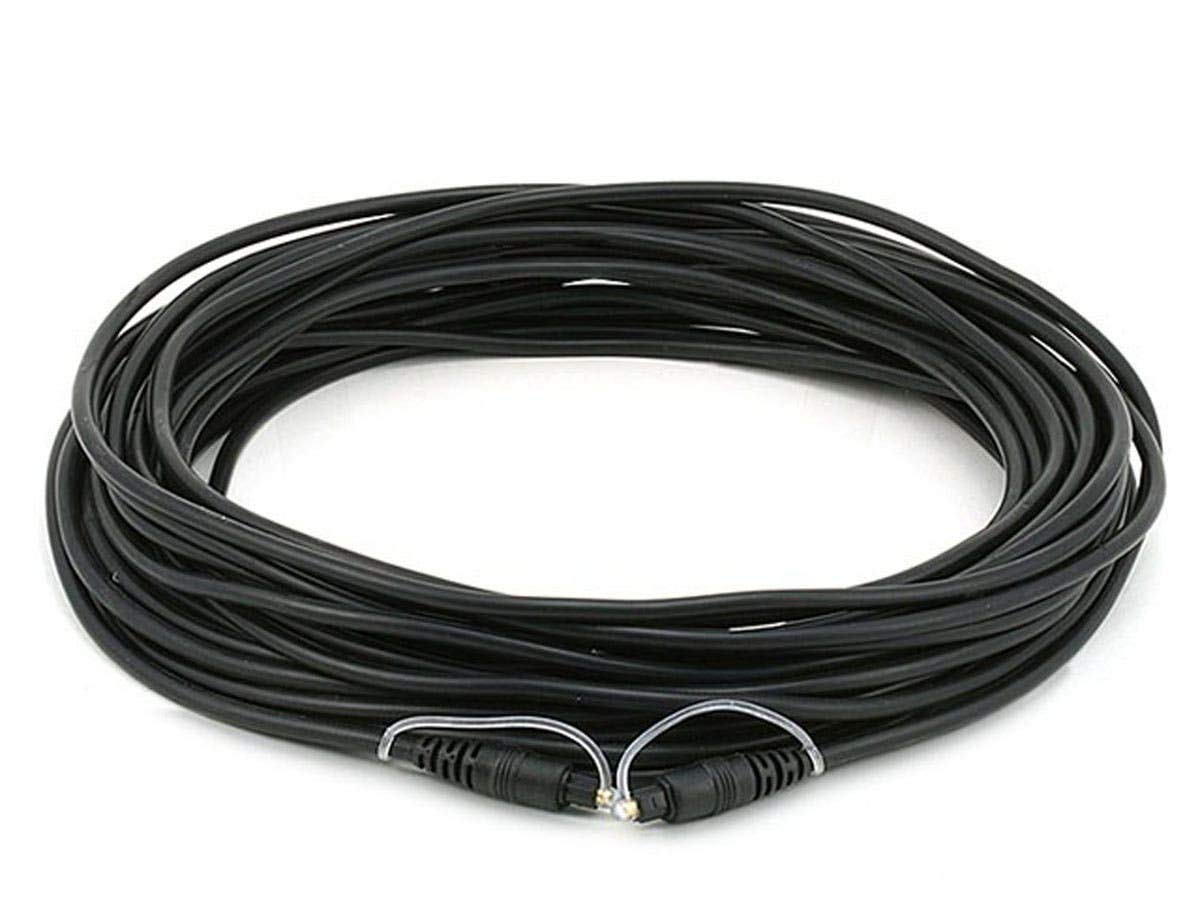 Monoprice 106735 40ft Black S/PDIF Toslink Digital Optical Audio Cable for High Quality Sound